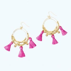 Lilly Pulitzer Tassel Hoop Earrings